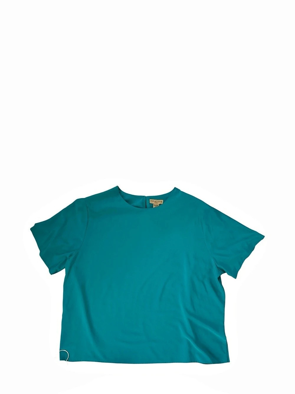 Notations Short Sleeve Top in Blue Size 3X